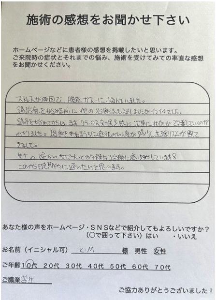 アンケート用紙